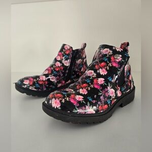 Malibu Black Floral Ankle Boots